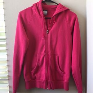 Pink Nike zip up hoodie